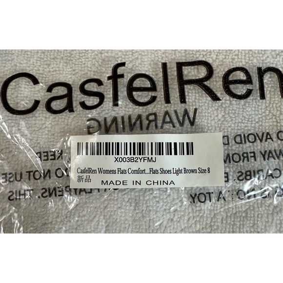 NWT, CasfelRen Women's Size 8 Flats Comfort Shoe Light Brown - Picture 10 of 12